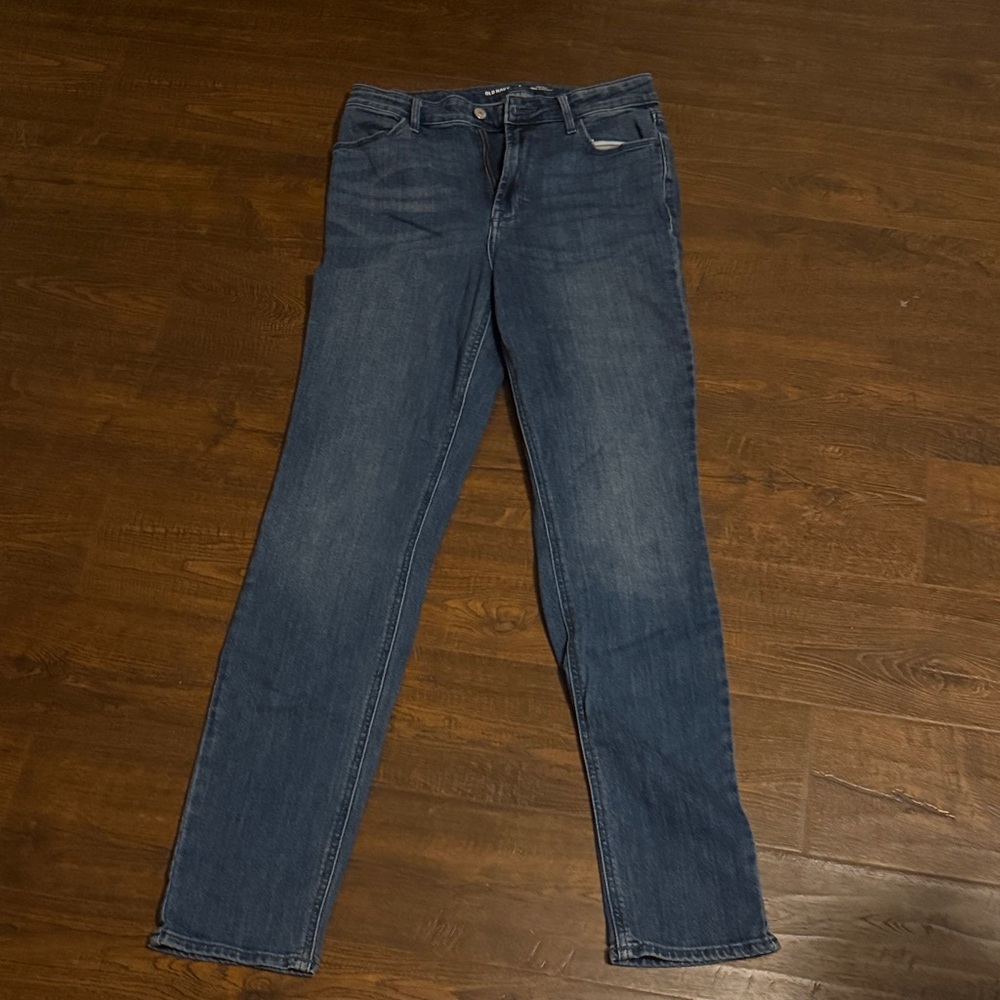 Old Navy Women's Straight Leg Jeans - Dark Blue